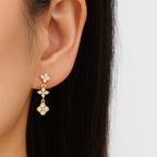 Hanging flower earring (Sterling silver)