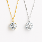 Women's Solitaire Necklace (Sterling silver / 18K Gold plated)
