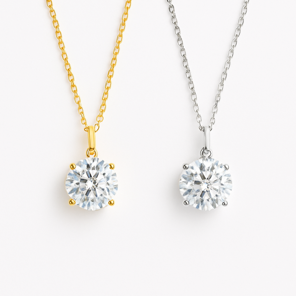 Women's Solitaire Necklace (Sterling silver / 18K Gold plated)