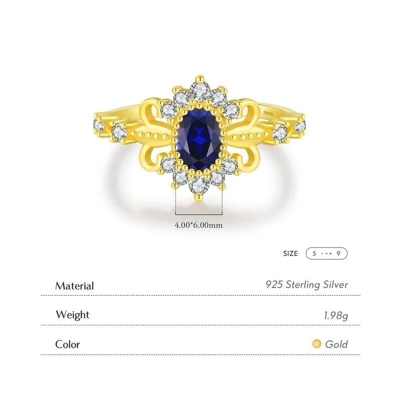 Royal Sapphire ring (Sterling silver)