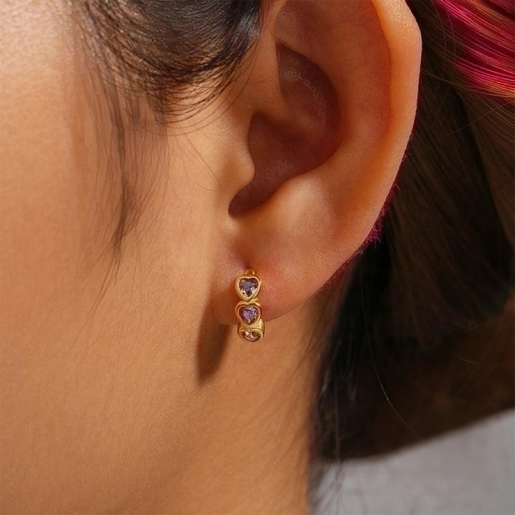 Heart earring (Sterling silver)