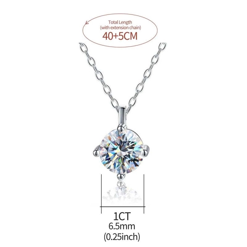 Women's Solitaire Necklace (Sterling silver / 18K Gold plated)