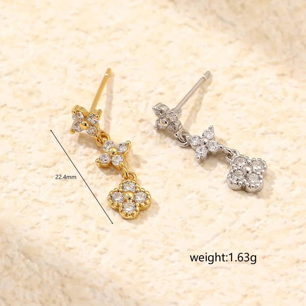 Hanging flower earring (Sterling silver)