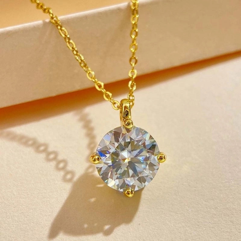 Women's Solitaire Necklace (Sterling silver / 18K Gold plated)