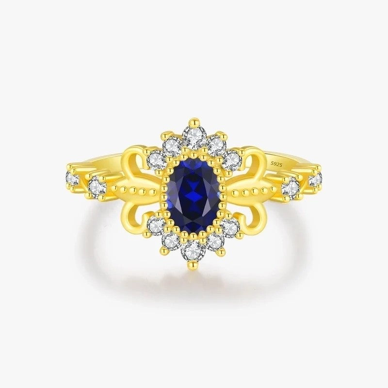Royal Sapphire ring (Sterling silver)