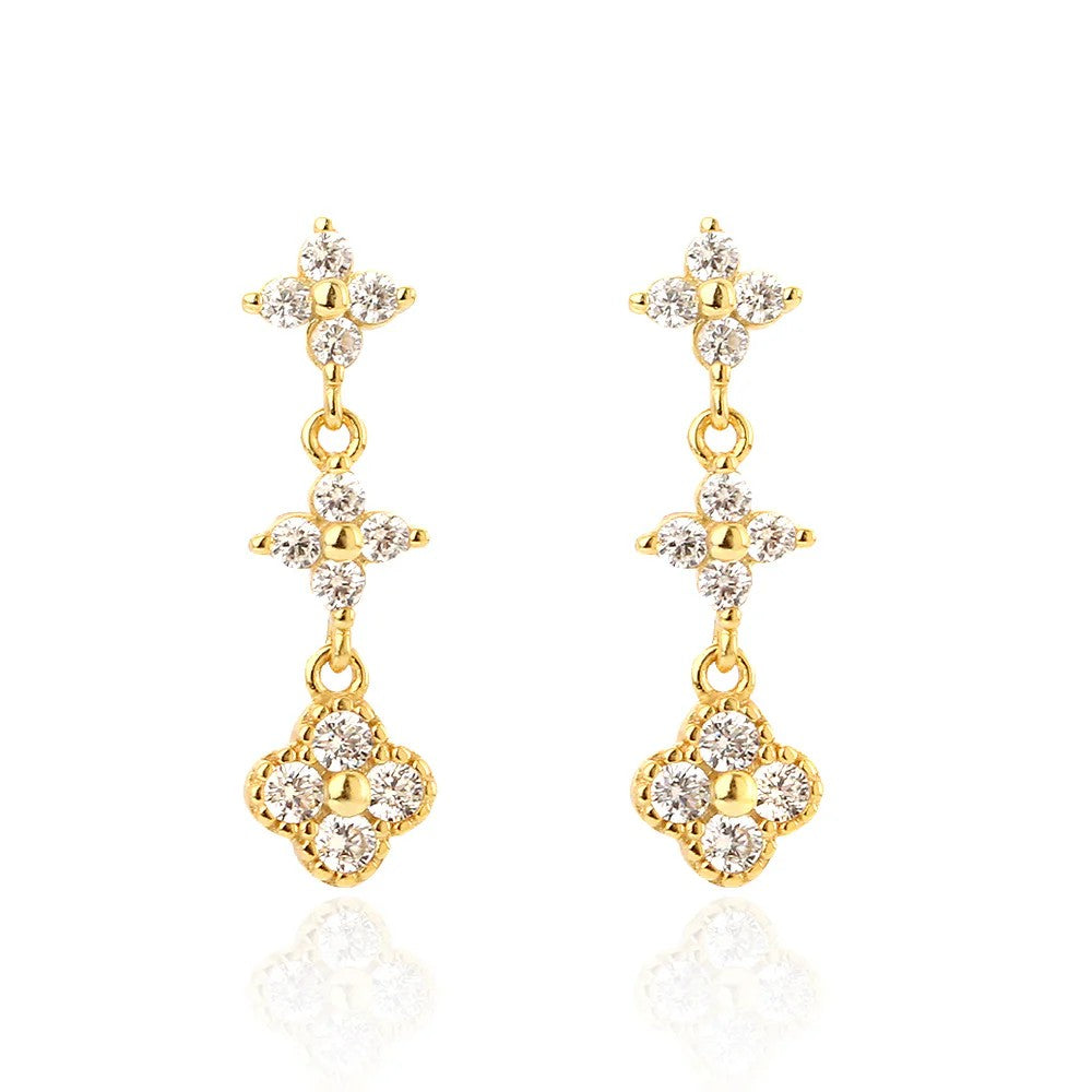 Hanging flower earring (Sterling silver)