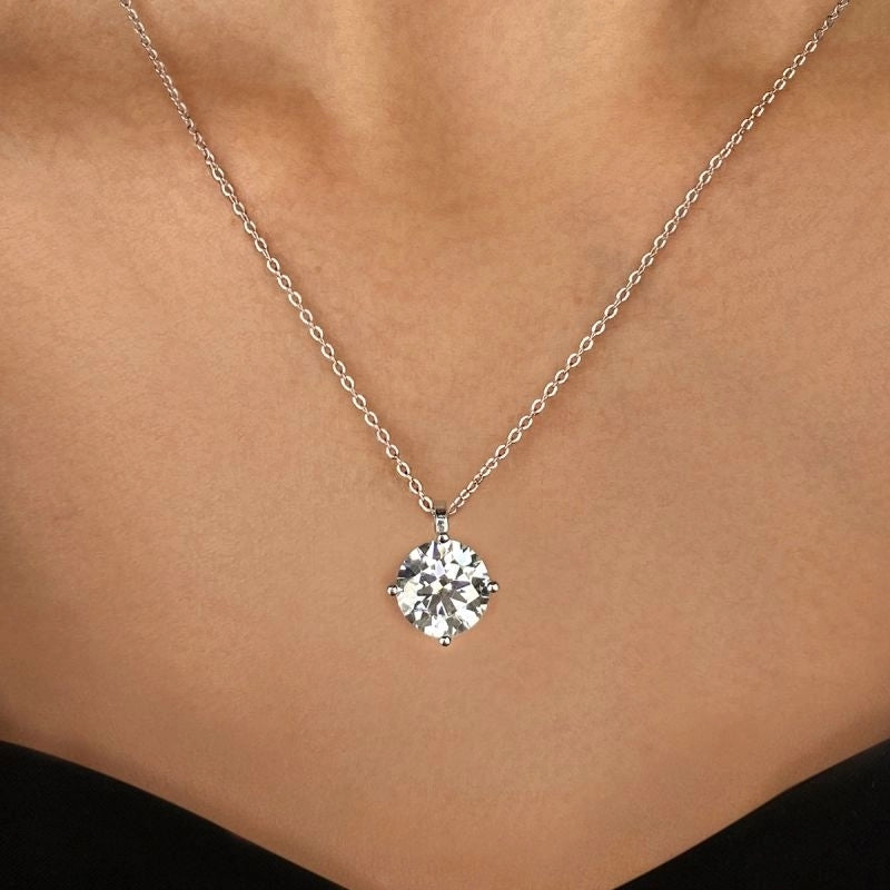 Women's Solitaire Necklace (Sterling silver / 18K Gold plated)